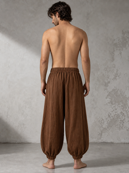 Men's brown cropped jogger pants