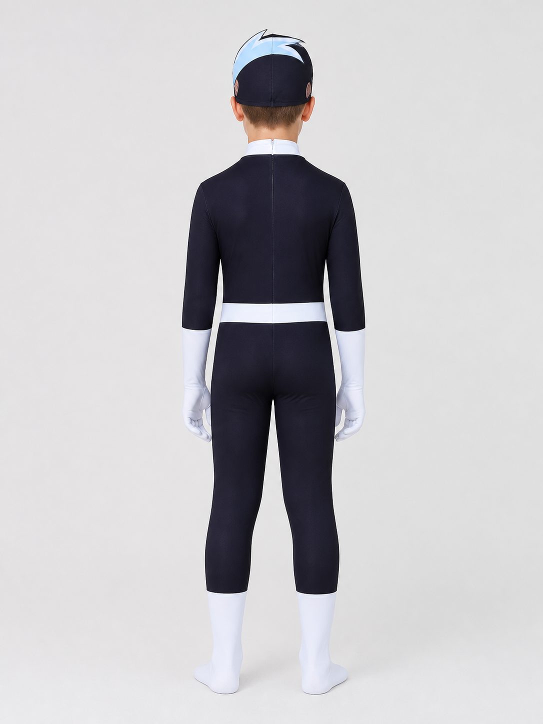 Danny Phantom Cosplay Costume, Black Jumpsuit back view