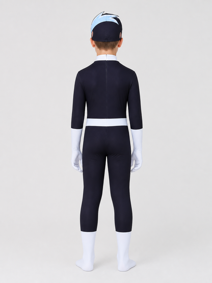 Danny Phantom Cosplay Costume, Black Jumpsuit back view