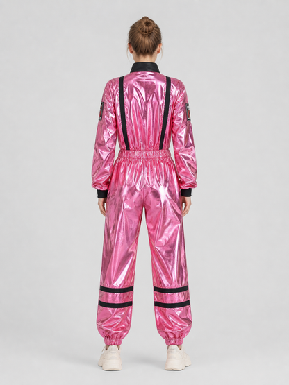 Pink NASA Jumpsuit for Cosplay and Halloween, M-XL back view