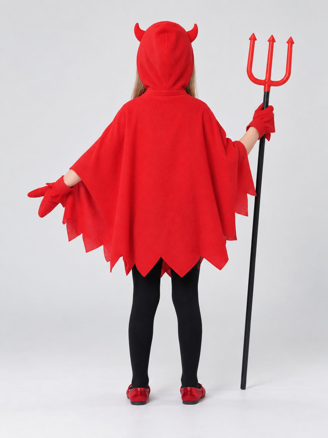 Children’s Carnival Costume with Hood and Horns back view