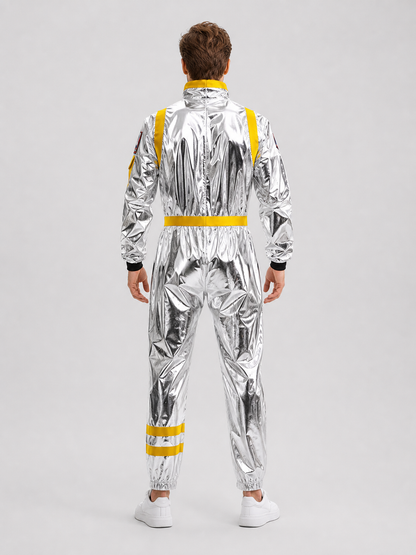 Astronaut Costume, Silver NASA Jumpsuit back view