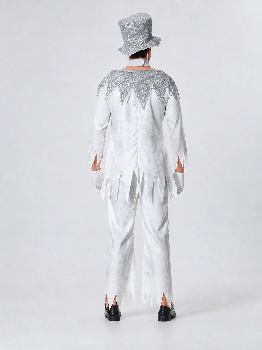 Halloween Ghost Costume with Top Hat and Gloves