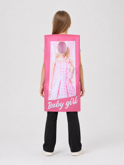 Barbie Carnival Costume in the Shape of a Gift Box back view