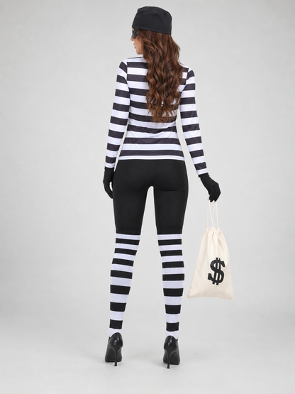 Striped prisoner costume