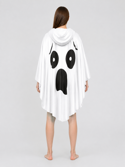 Ghost Costume with Hood and Wide Sleeves back view 3