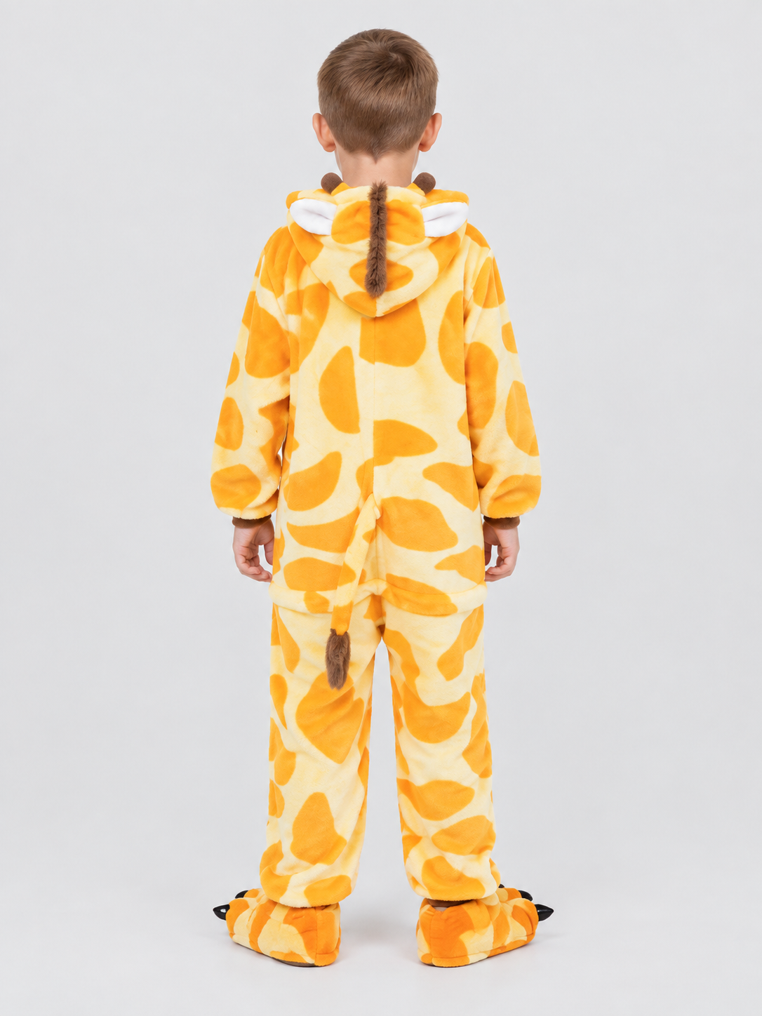 Kids' Hooded Giraffe Print Pajama Bodysuit