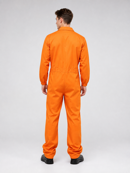 Orange long-sleeve jumpsuit with chest patch product view 25