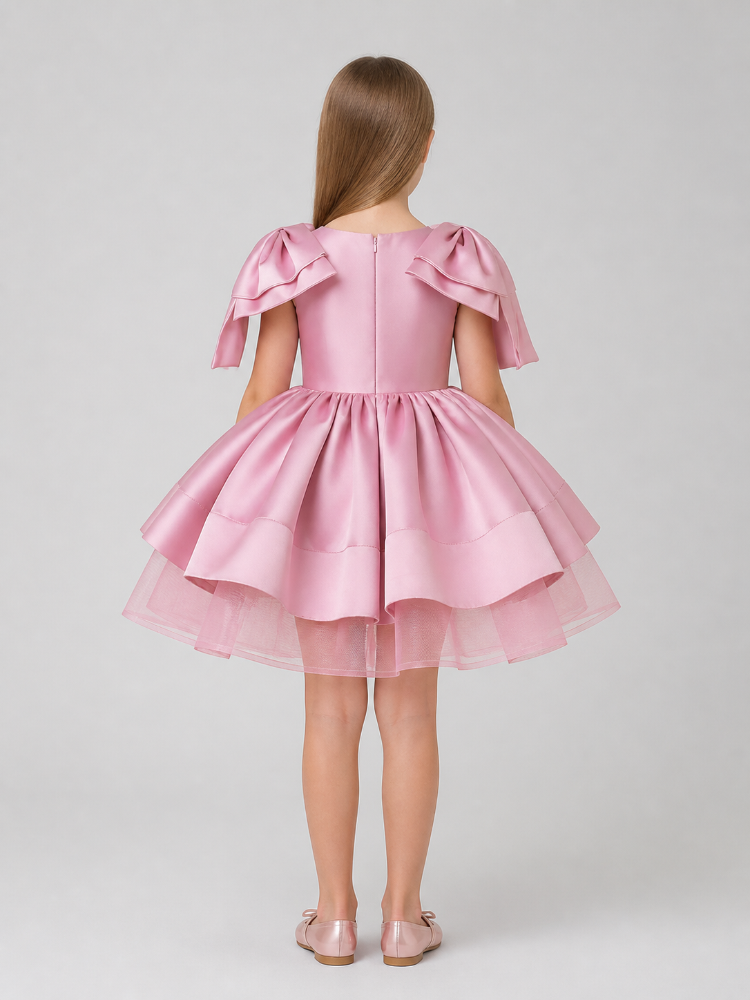 Puffy Dress with a Short Front and Longer Back back view