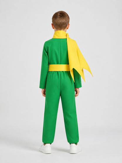 Children's Little Prince Costume, Green and Yellow back view