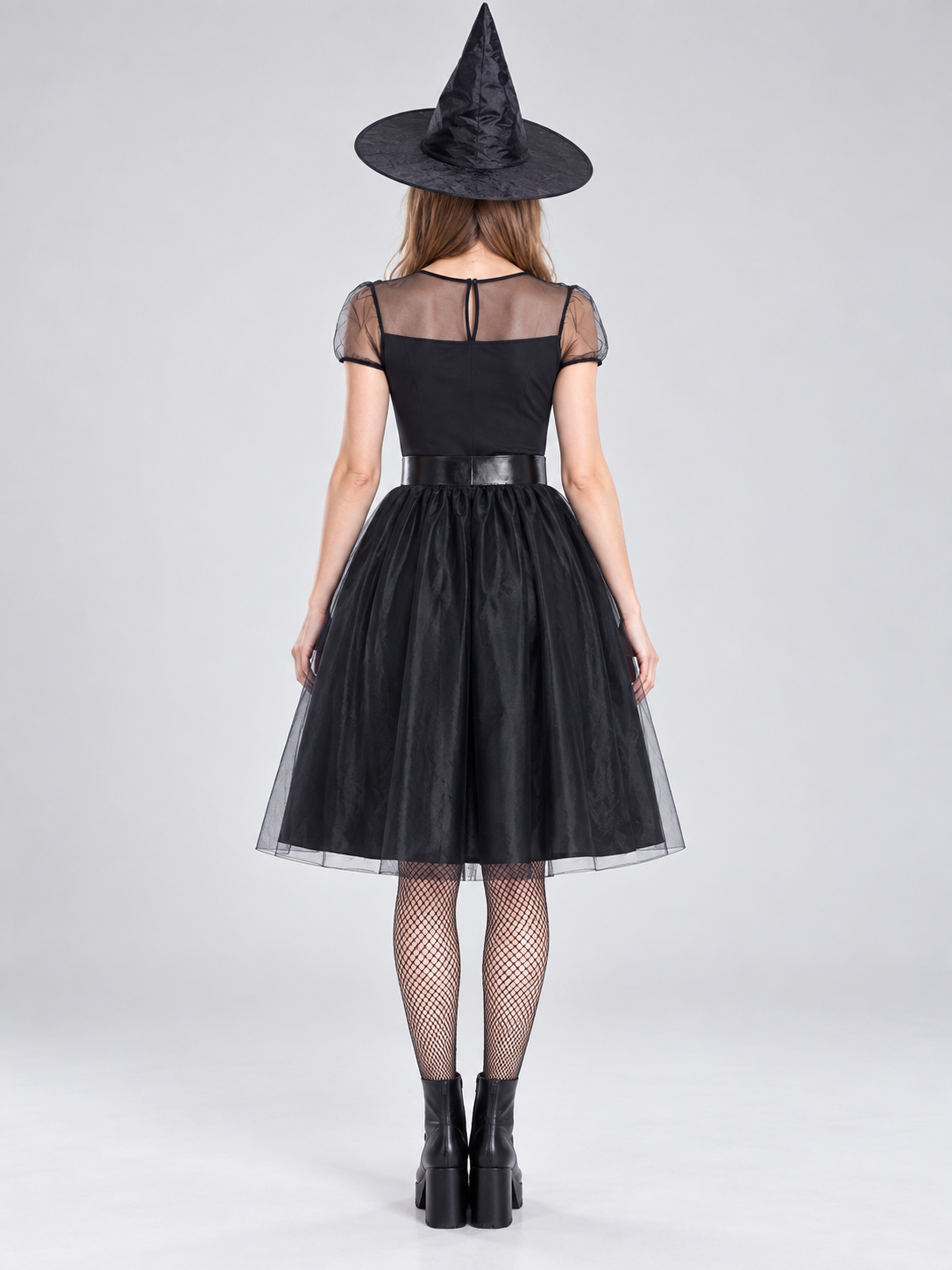 Black Witch Costume with Dress, Hat, and Belt
