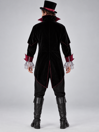 Vampire Costume with Vest and Hat back view