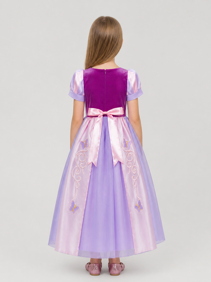 Purple Princess Costume Dress with Full Skirt for Cosplay back view