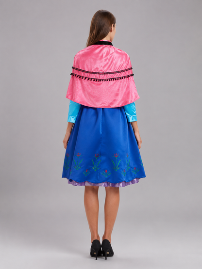 Costume with Dress and Pink Cape back view