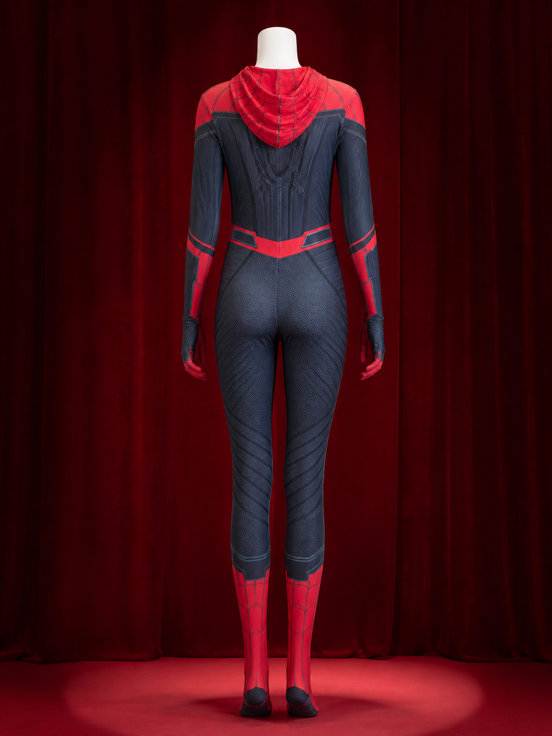 Kids Spider-Man Costume Jumpsuit, Red and Black Full-Body Suit with Mask