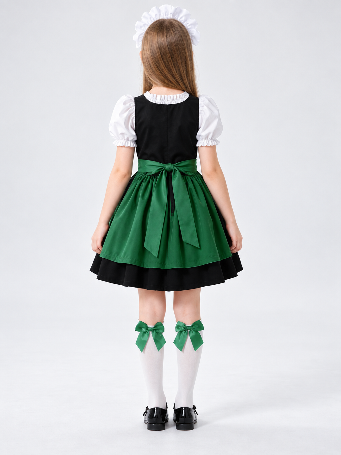 Bavarian-Style Costume with Apron and Headpiece
