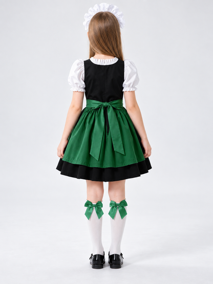 Bavarian-Style Costume with Apron and Headpiece