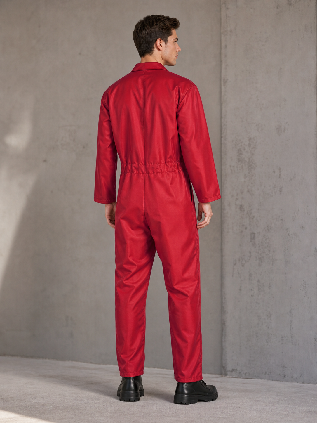 Red Miles Long-Sleeve Jumpsuit