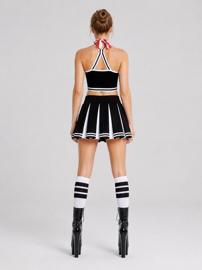 Black and White Cheerleading Performance Costume (S-L) back view