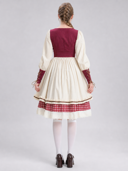 Carnival Costume with Apron and Full Skirt