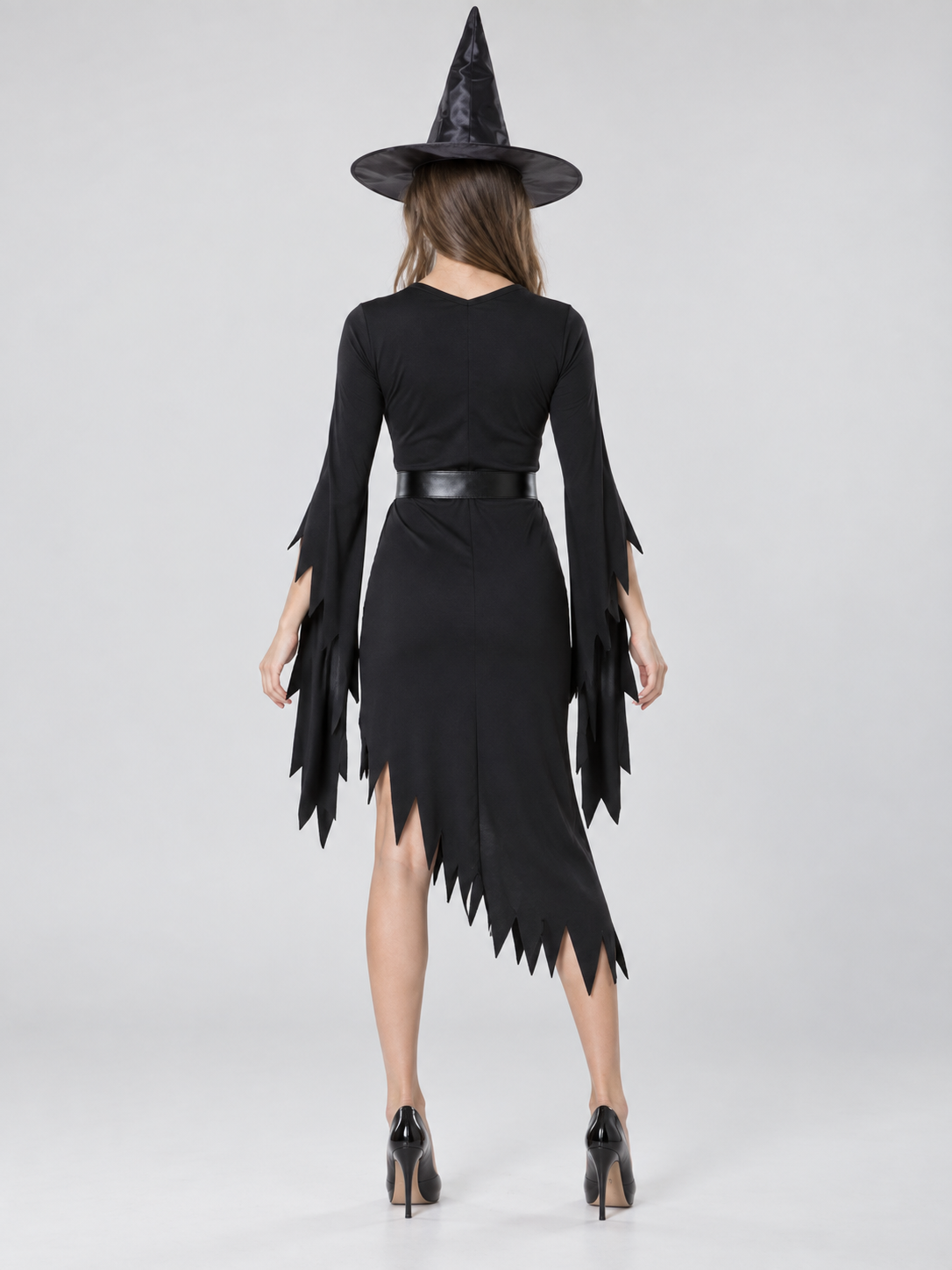Witch Costume: Black Dress, Belt, Hat