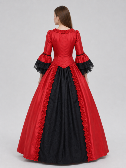 Gothic Lace Dress with Flared Sleeves