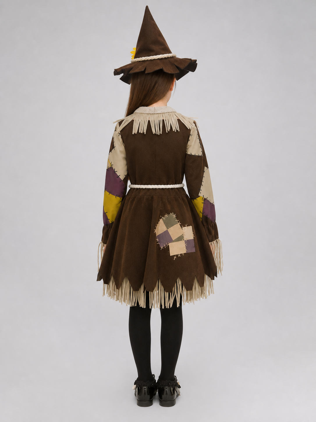 Scarecrow Stage Costume with Hat and Fringe back view