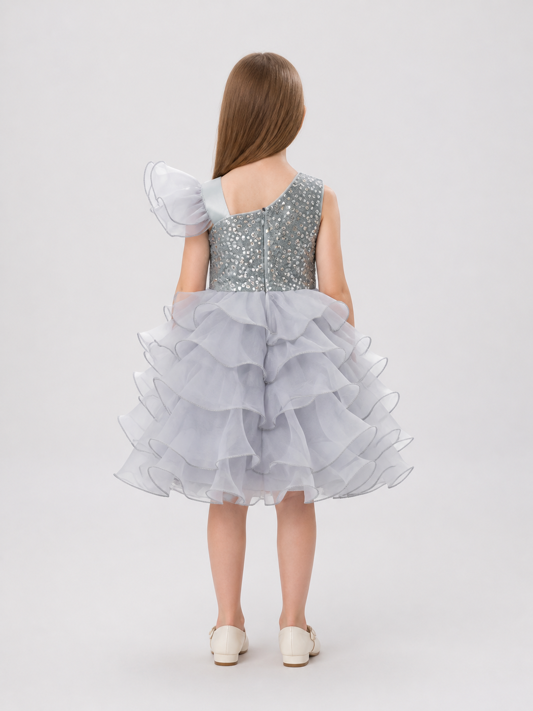 European Princess Dress with Bow for Birthdays back view