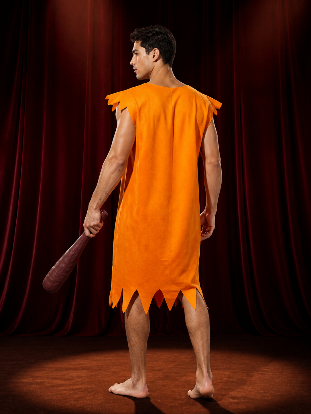 Indian Costume for Masquerade, Orange Jumpsuit back view