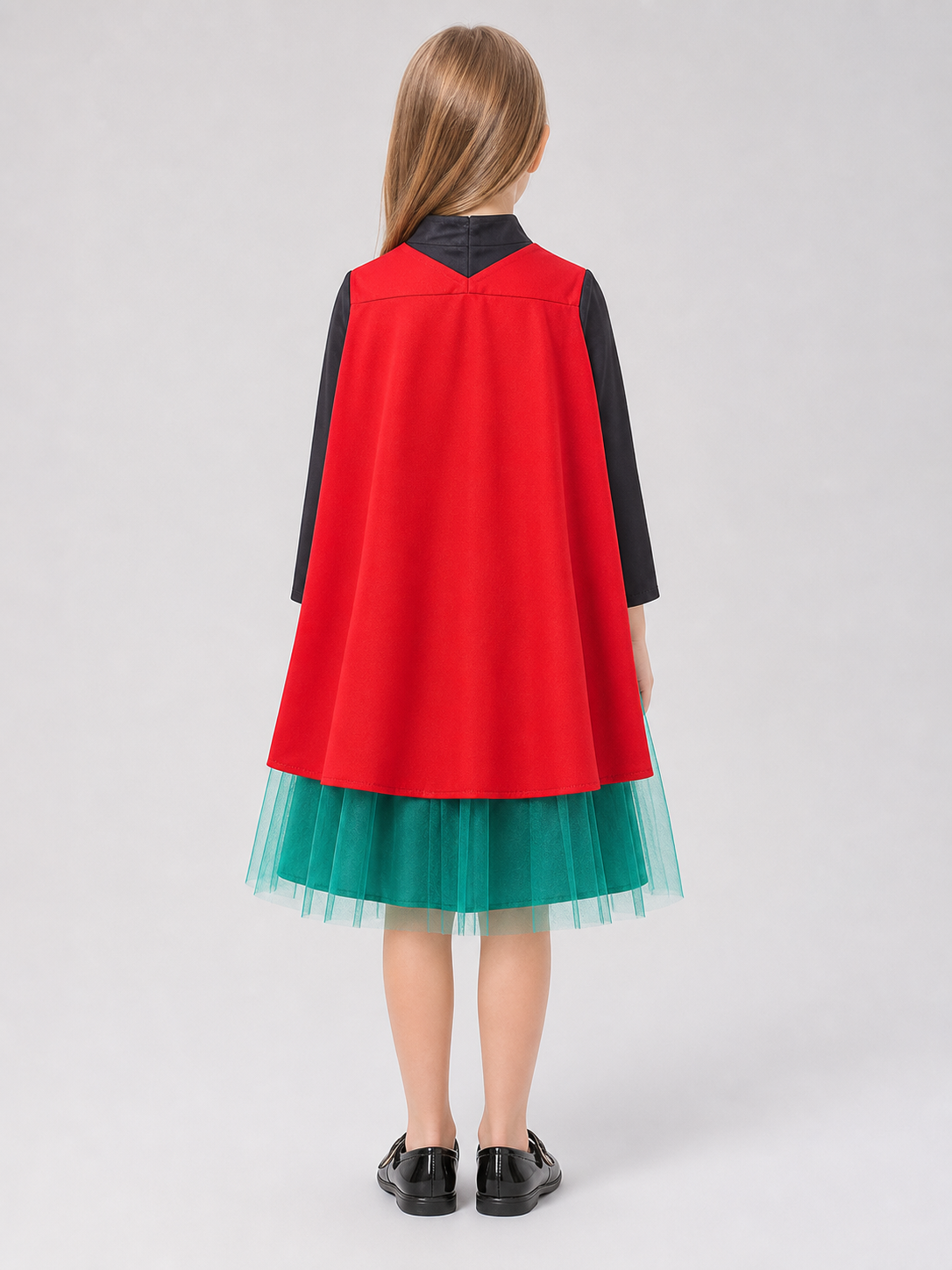 Children’s costume dress with a red cape, fairy-tale look