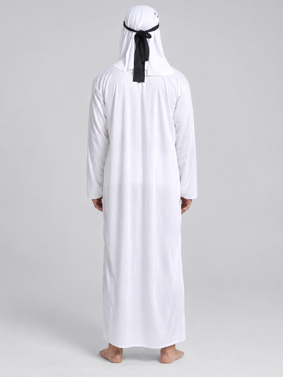 Arabic Cosplay Costume: White Robe, Headscarf, Beard