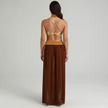 Two-Piece Stage Costume with Gold Chains