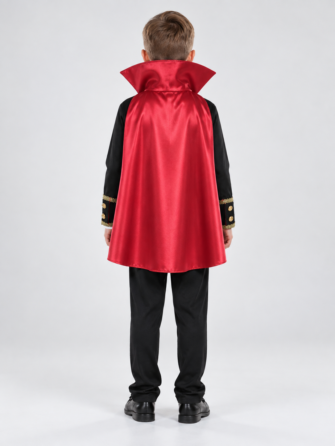 Vampire Costume with Red Cape back view
