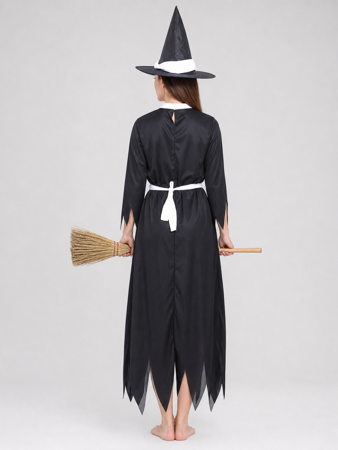 Witch Costume with Hat and Broom for Cosplay
