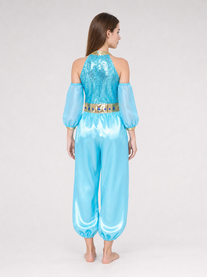Arabic-Style Princess Costume with Veil back view