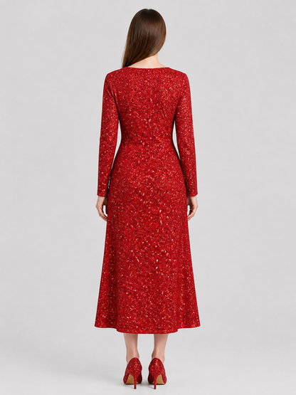 Fairy Godmother Dress from Shrek 2, Red, with Sequins back view