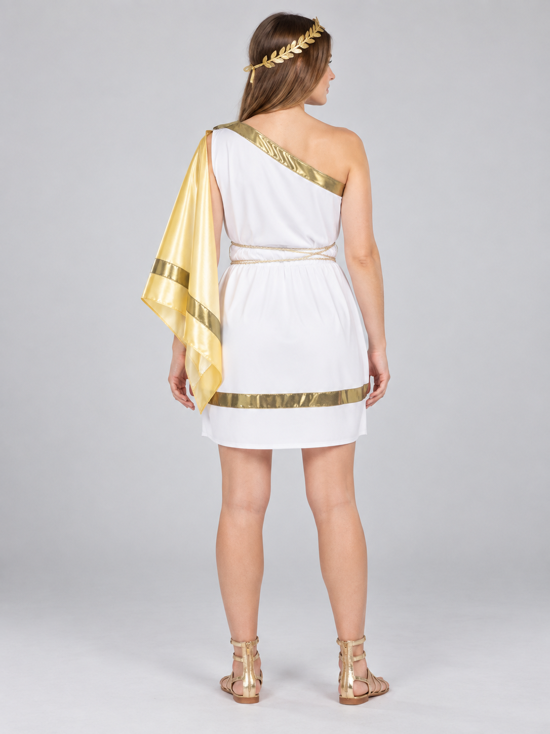 Greek Carnival Costume White with Gold Trim
