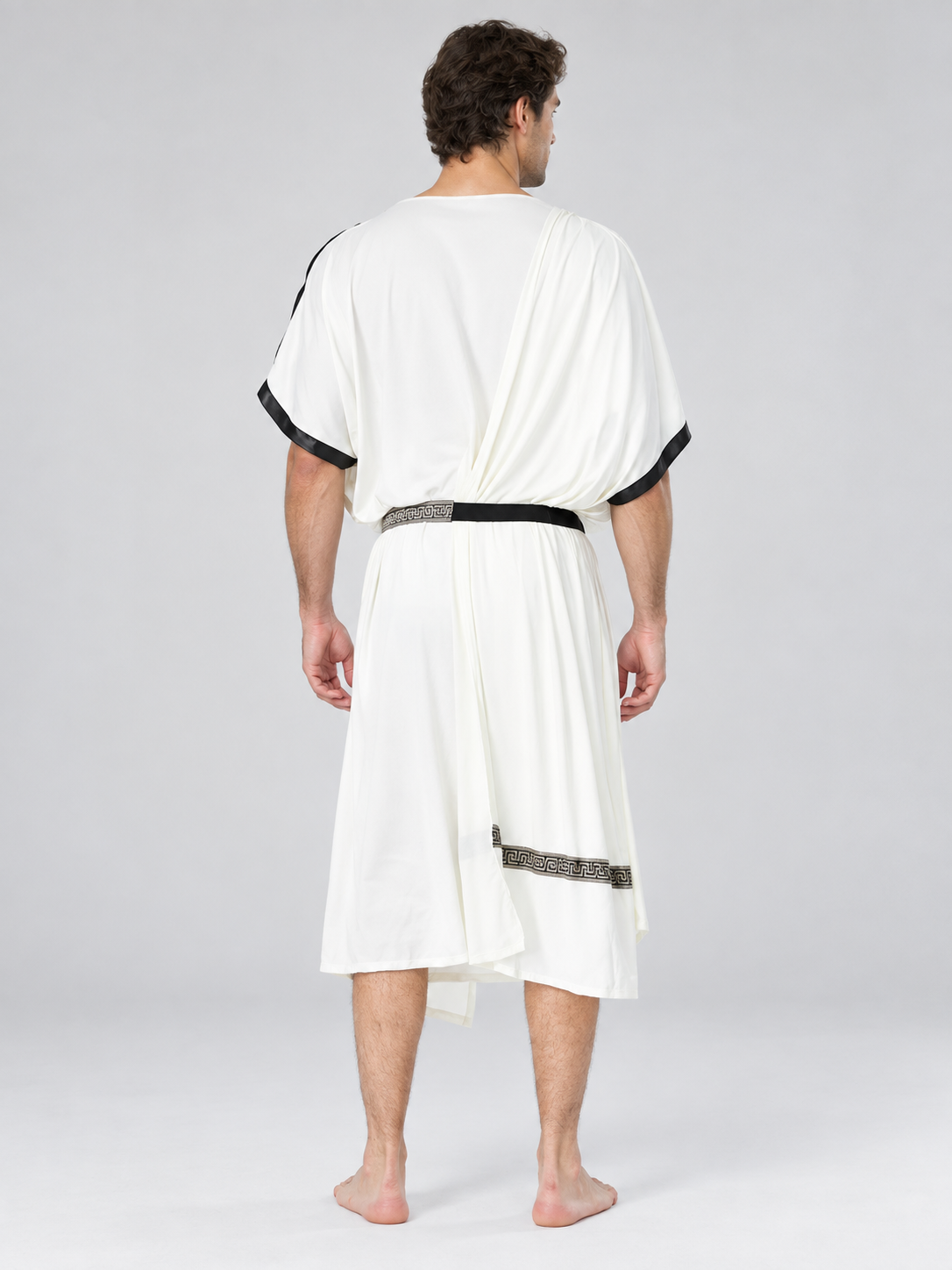 White tunic-style costume with belt and meander