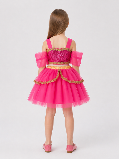 Jasmine Two-Piece Costume: Bodice, Full Skirt, and Belt back view