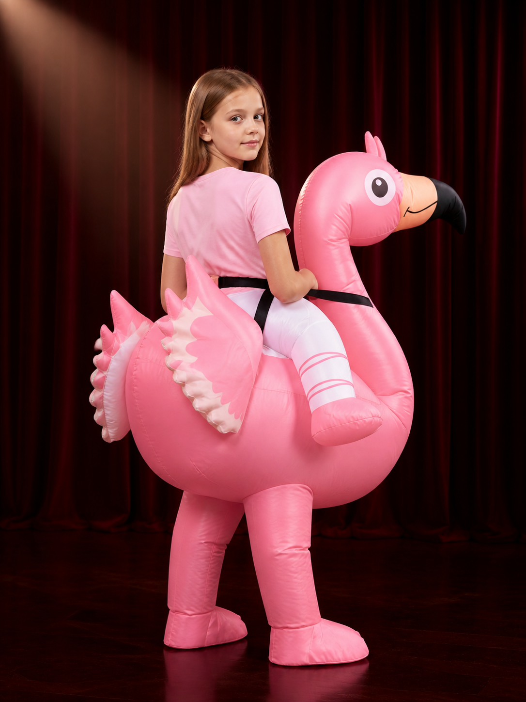 Inflatable Flamingo Costume for Kids, Funny Halloween Party Outfit back view
