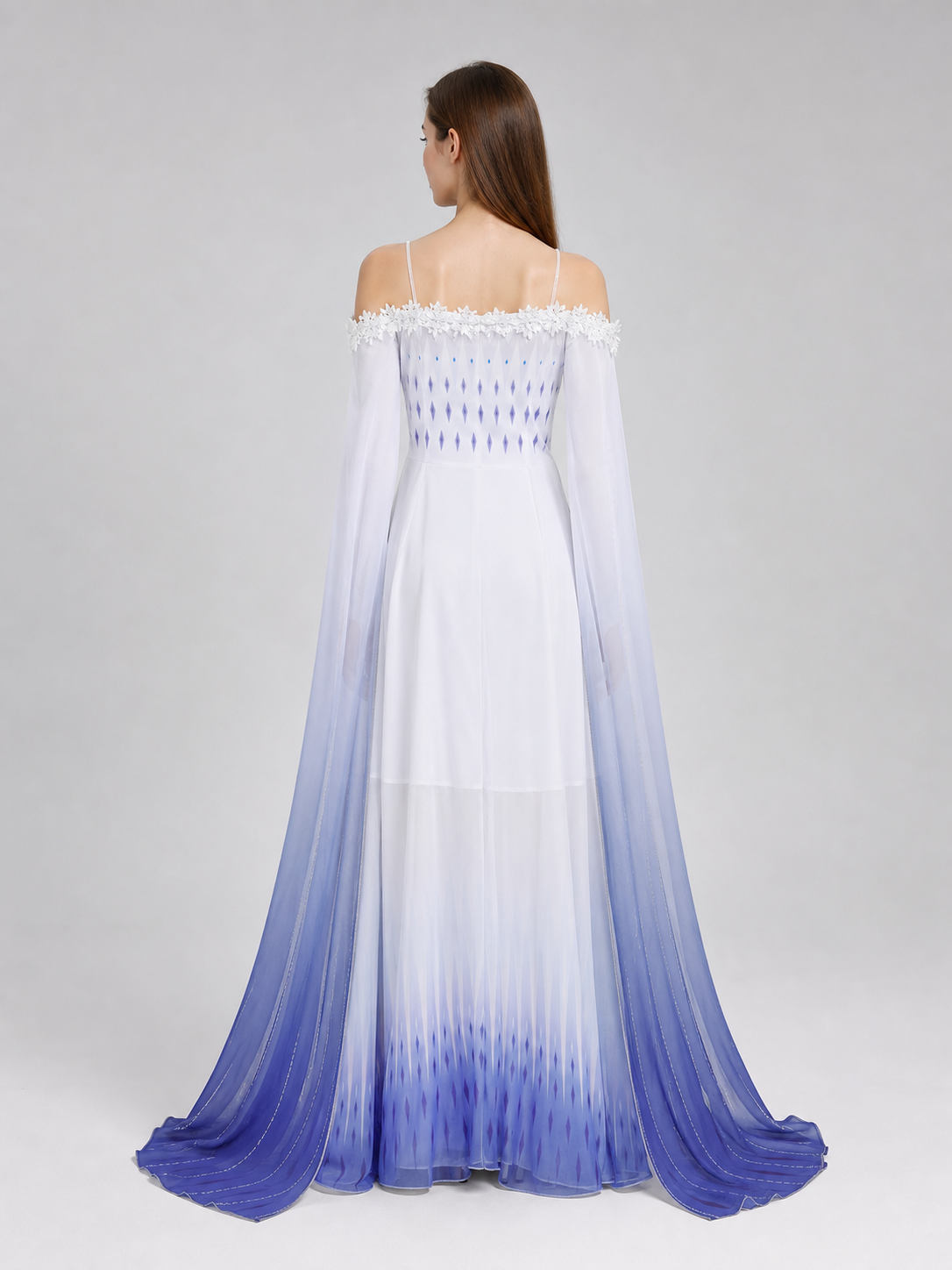 Elsa Cosplay Dress with Capes and Gradient