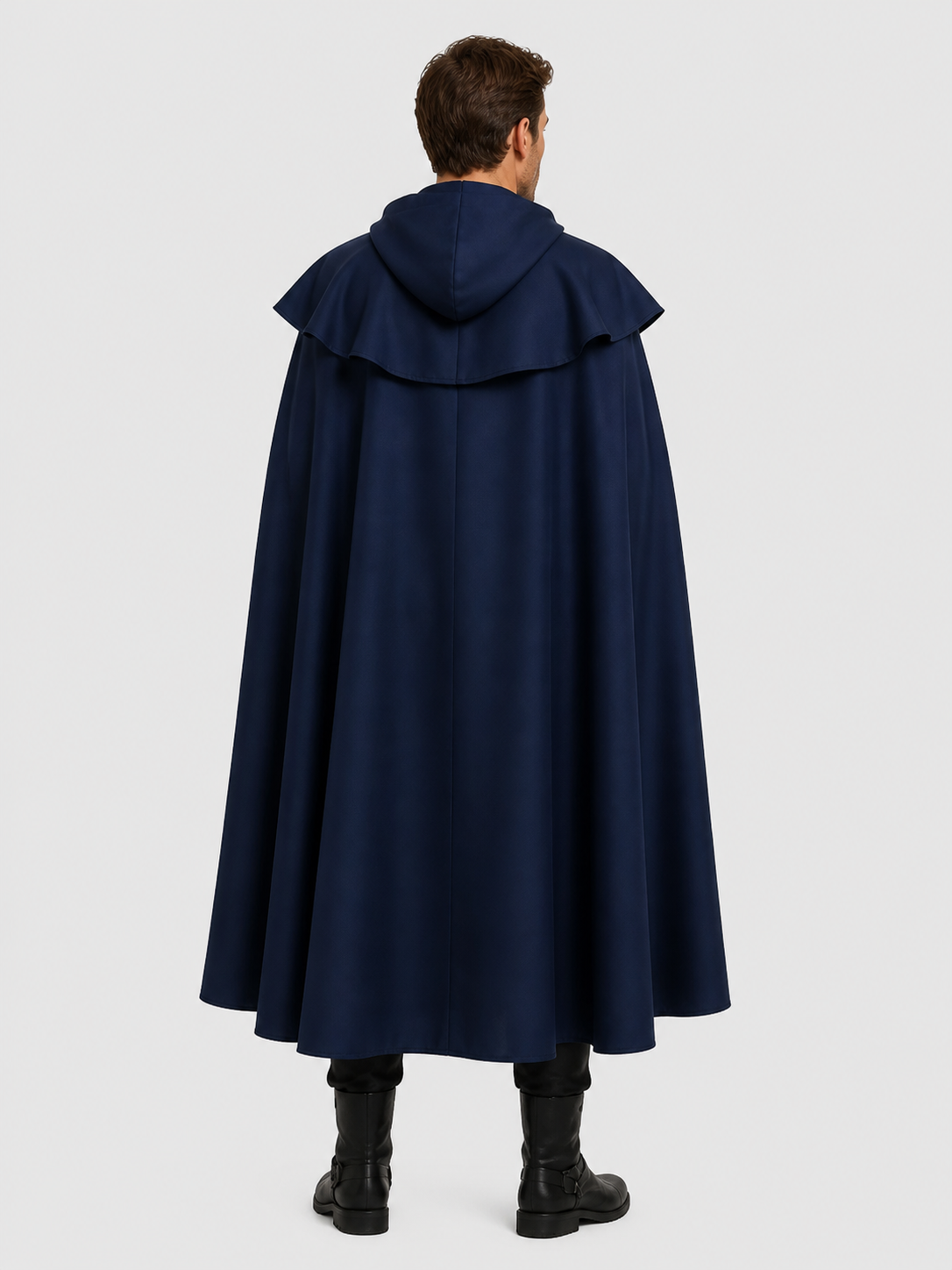 Dark Blue Hooded Cloak of Death for Cosplay back view