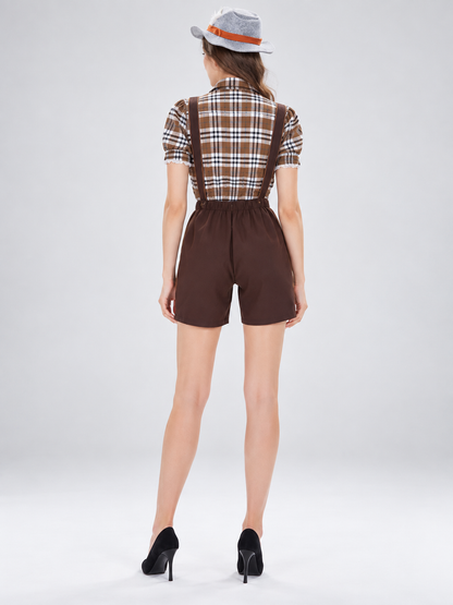 Oktoberfest Costume: Hat, Shirt, and Shorts with Suspenders