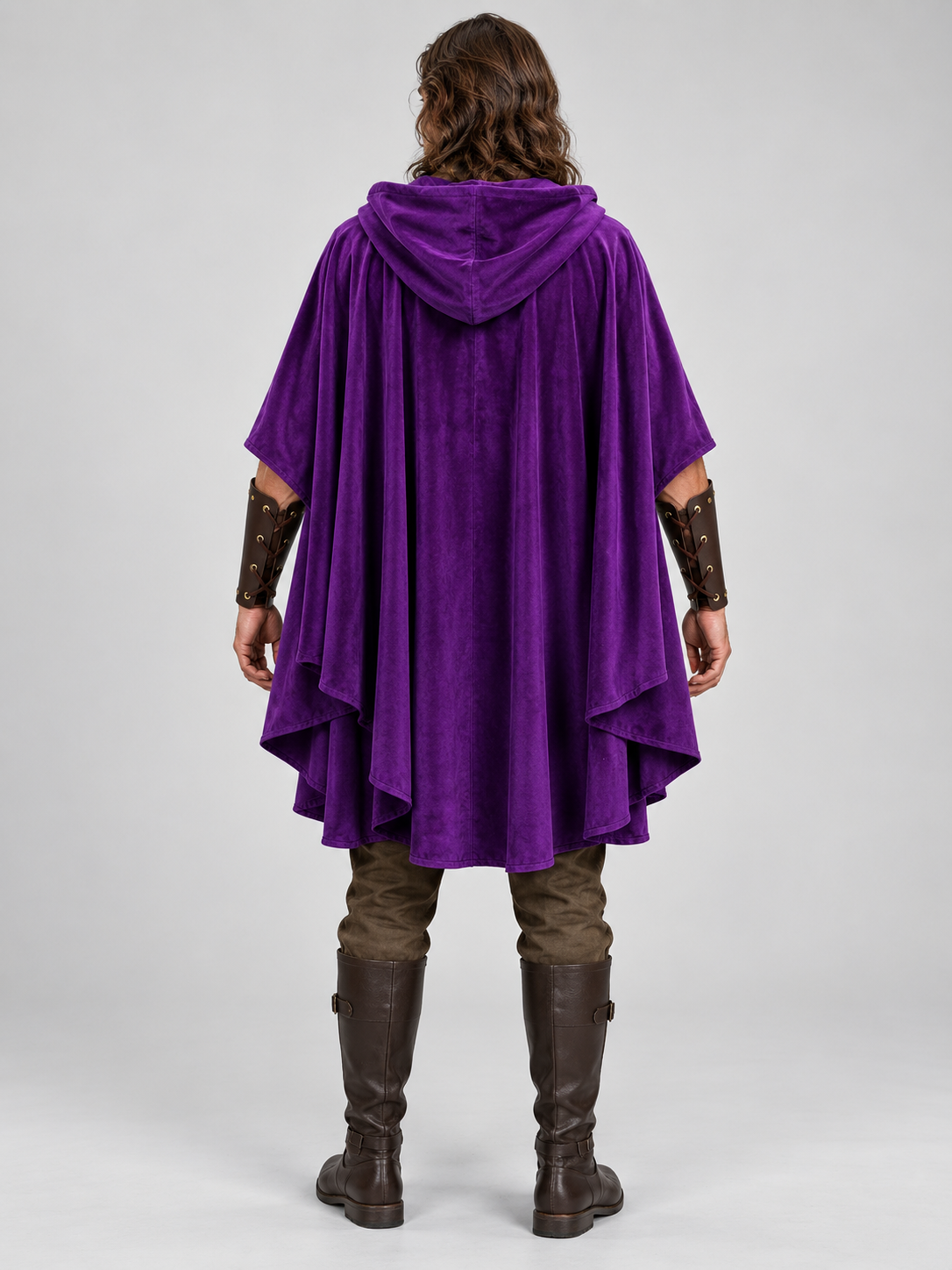 Carnival cape purple with hood and clasp