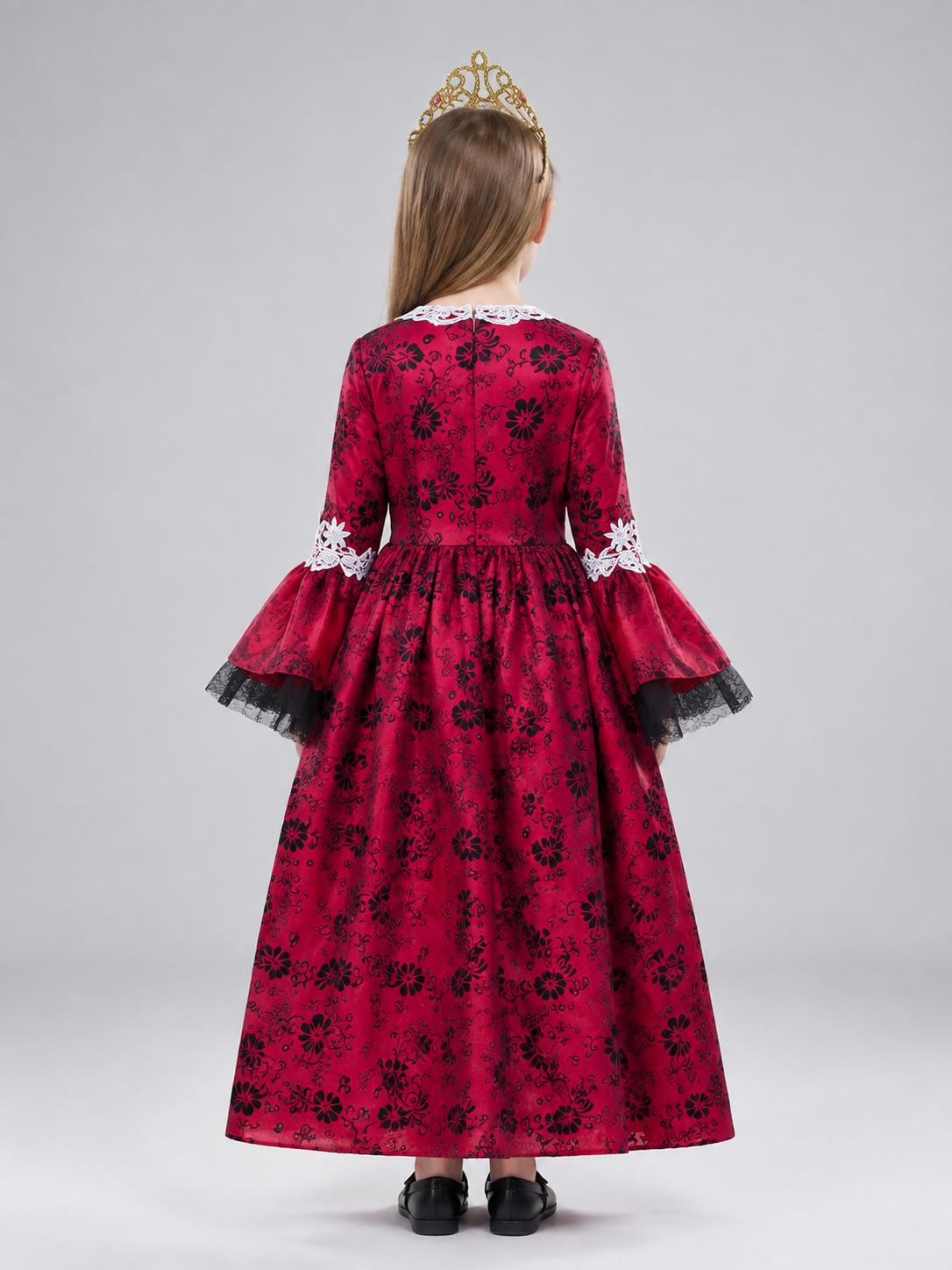 Carnival Costume with Crown and Full Skirt back view