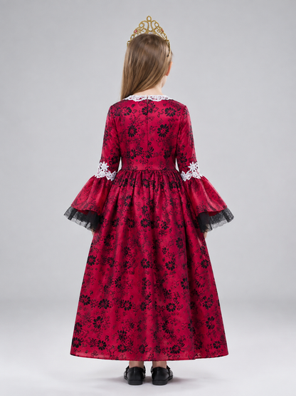 Carnival Costume with Crown and Full Skirt back view