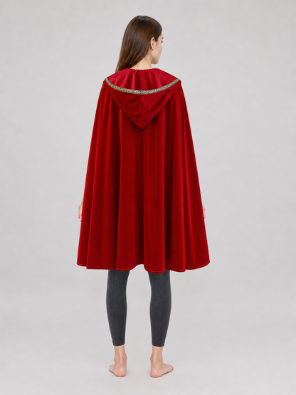 Red Hooded Carnival Cloak for Cosplay