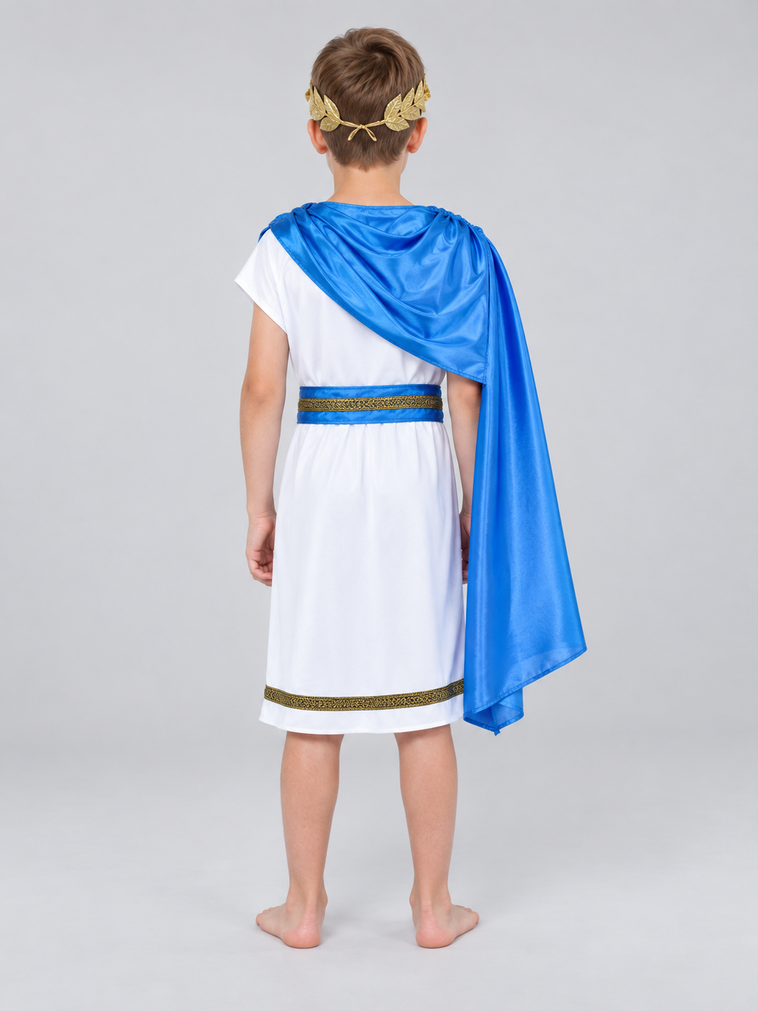 Children’s Ancient-Style Costume with Tunic and Cape back view