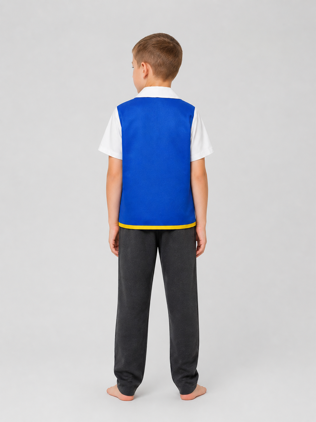 Xiao Zhi Cosplay Jacket, Blue with White Collar back view