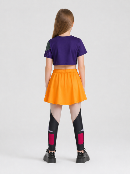 Cosplay Costume Set with Top and Skirt back view